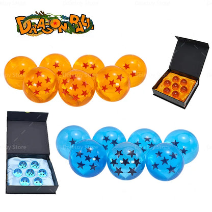 Dragon Ball Z 1:1 7-Star Crystal Balls Set — Orange & Blue Shenron Dragon PVC Figures, Complete Collectible Set