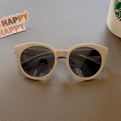 2023 Kids Checker Panel Round Sunglasses – Cute UV400 Sun Protection for Baby Girls & Children Outdoor Wear