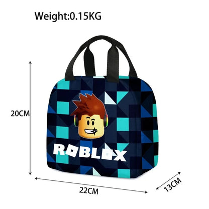Roblox Game Lunch Bag – Cartoon School Meal Bag with Thermal Insulation, Portable Food Storage for Kids, Children’s Gift