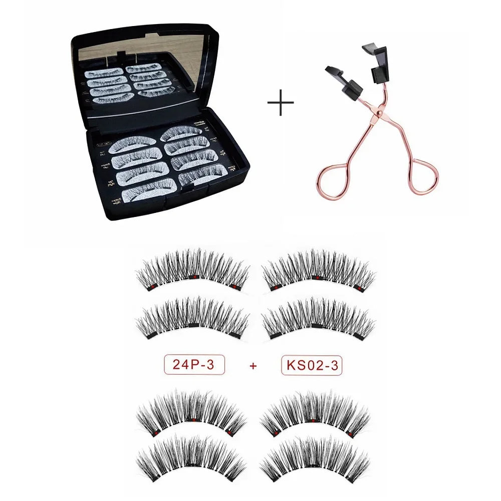 3D Magnetic Eyelashes – Soft, Reusable False Mink Lashes for Easy Wear & Beauty Makeup