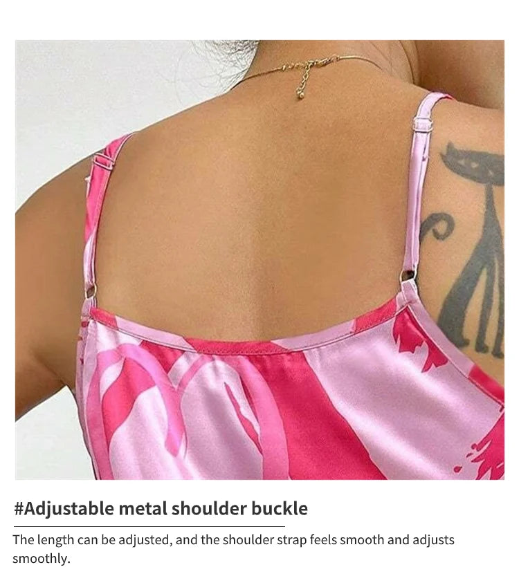 Women’s Sexy Satin Slip Nightdress - Backless Cross Strappy Sleepwear for Luxurious Comfort