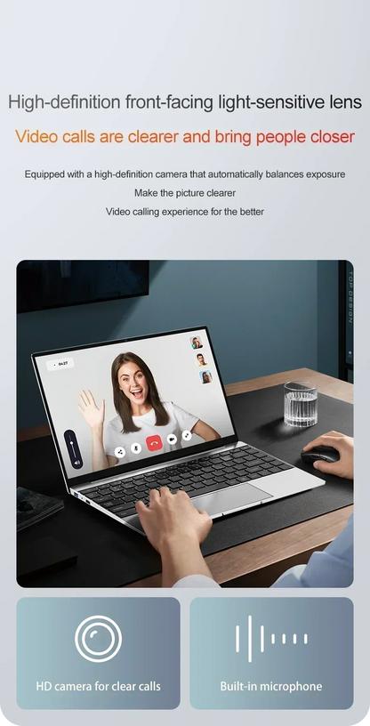 14.1” Ultra Slim Laptop – 16GB RAM, 2TB SSD, Intel N3700, 1920x1080 Display, Windows 11 Pro