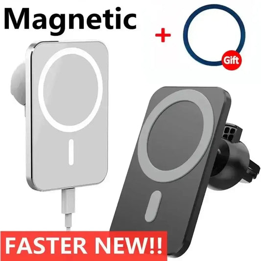Magnetic Wireless Car Charger for MagSafe - iPhone 12/13/14/15 Pro Max, Mini, Air Vent Phone Holder Stand, Fast Charging