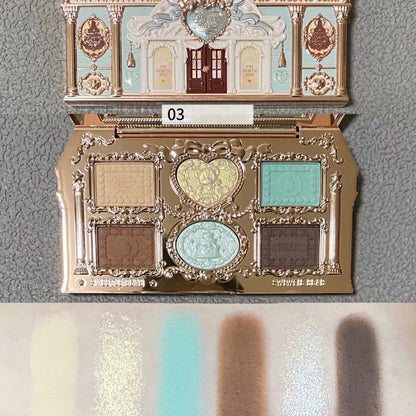 Flower Knows Moonlight Mermaid Eyeshadow Palette – 5-Color Matte, Shimmer & Glitter Waterproof Eye Shadow