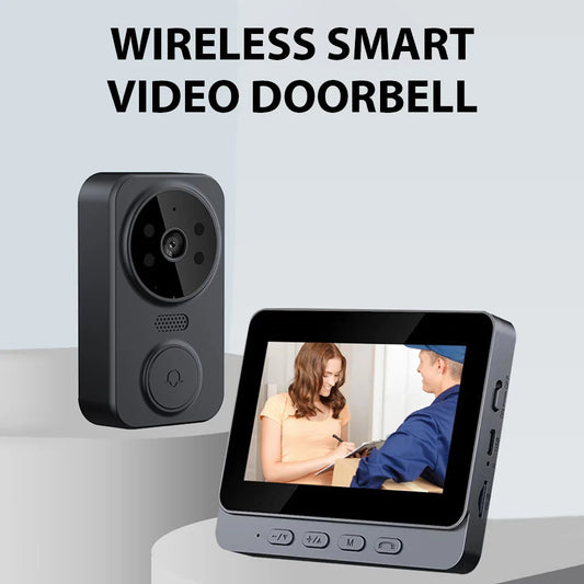 4.3" Wireless Video Doorbell — HD IPS Screen, 2.4G WiFi, Smart Intercom, Two-Way Talk, Night Vision
