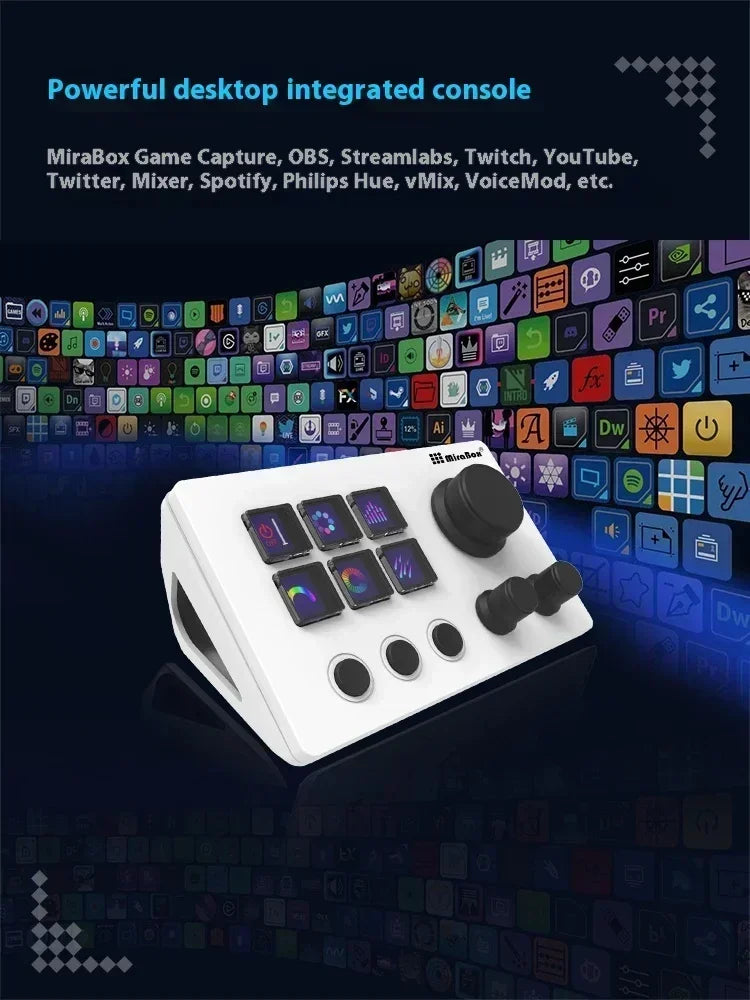 Mirabox N3 Streamdeck Keypad — Mini Customizable Macro Keyboard with Screen & Knob for Desktop