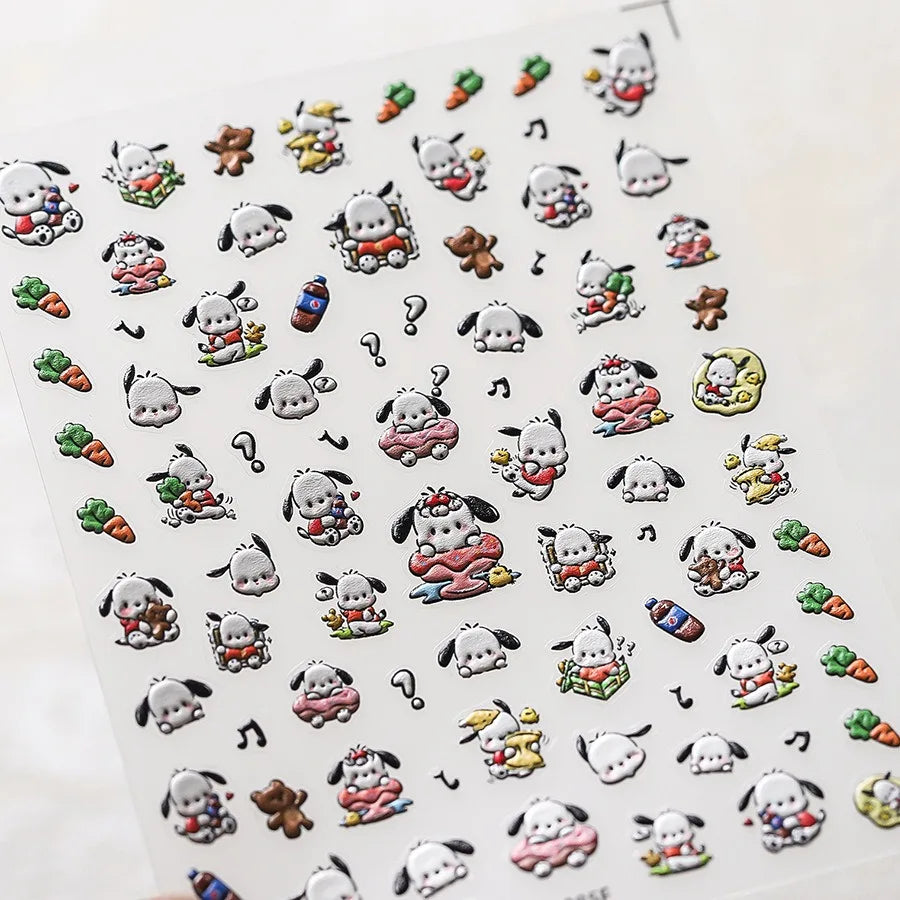 Cute Snoopy 5D Nail Stickers – Cartoon Anime Nail Art Decoration