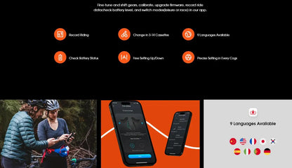 WHEELTOP EDS TX Road Bike Electronic Groupset – Wireless Carbon, Rim Brake, 7–14 Speed with Front & Rear Derailleur