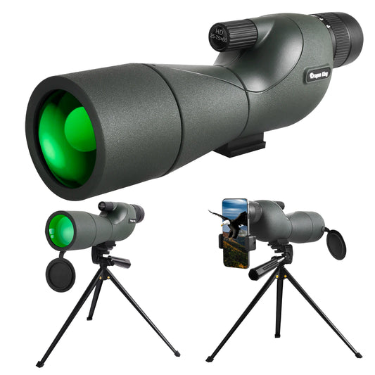 Powerful 25-75x60 Telescope Spotting Scope - Zoom Monocular FMC BAK4 Waterproof for Bird Watching, Target Shooting with Tripod
