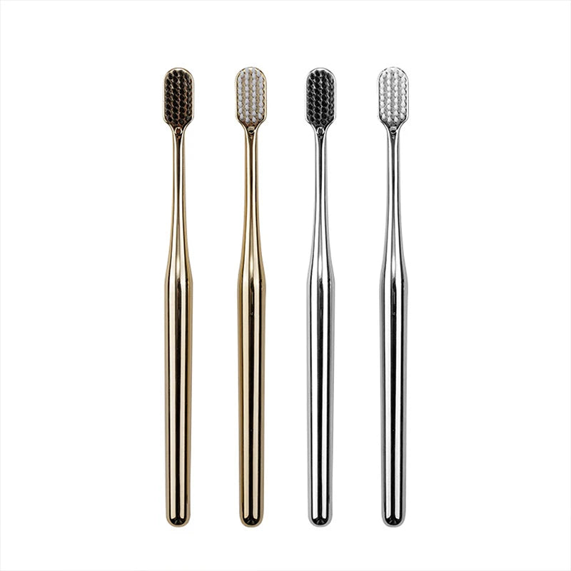 New Electroplated Luxury Toothbrush: Gold & Silver Teeth Brush for Men and Women - Kingubznis Brand