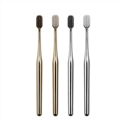 New Electroplated Luxury Toothbrush: Gold & Silver Teeth Brush for Men and Women - Kingubznis Brand
