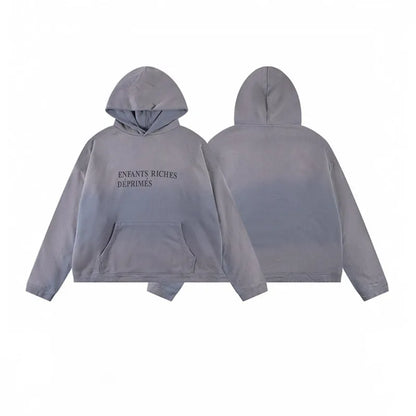 2025SS Ripped E.R.D. Hoodie – Men & Women Slogan Print Short Wide Sweatshirt