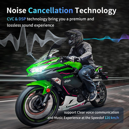 Fodsports FX-S Bluetooth Motorcycle Intercom — Wireless Helmet Headset with 1000M Range, BT5.4