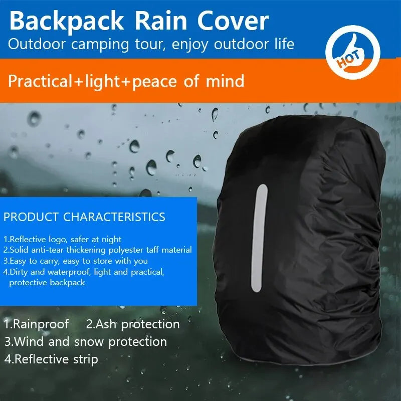 Waterproof Backpack Rain Cover for 20-70L - Outdoor Camping, Hiking, and Mountaineering Dust Protection Cap