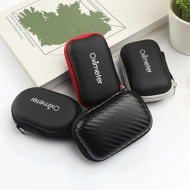 Hard EVA Portable SpO2 Finger Pulse Oximeter Carrying Case – Zipper Storage Bag for Earphones, Data Cable, and Travel