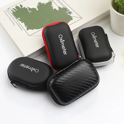 Hard EVA Portable SpO2 Finger Pulse Oximeter Carrying Case – Zipper Storage Bag for Earphones, Data Cable, and Travel