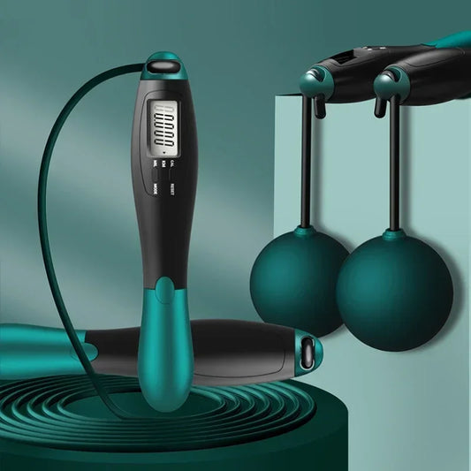 Adjustable PVC Counting Jump Rope - Steel Ball Skipping Rope for Fitness Gym Training, Cordless Home Sports Equipment