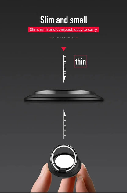 360° Rotating Finger Ring Holder Stand - Magnetic Car Mount & Universal Phone Back Sticker Pad Grip