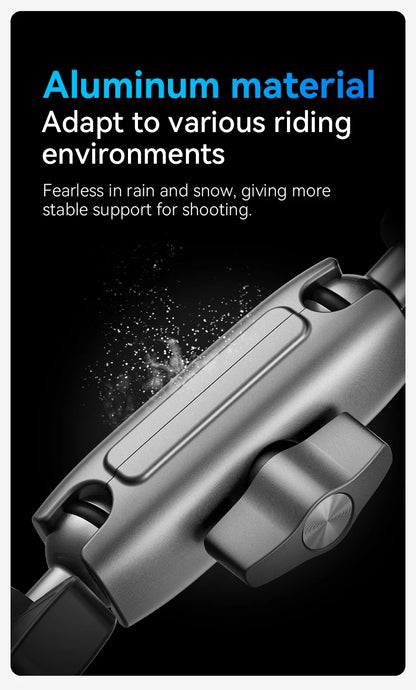 TELESIN Motorcycle Bike Monopod, Panoramic Handlebar Mount, Invisible Selfie Stick Bracket for GoPro Hero, DJI, Insta360