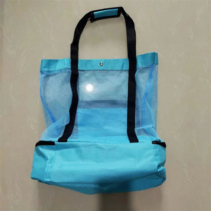 Women’s Waterproof Picnic & Beach Tote Bag – Double Layer Transparent Mesh Insulated Shopping Bag