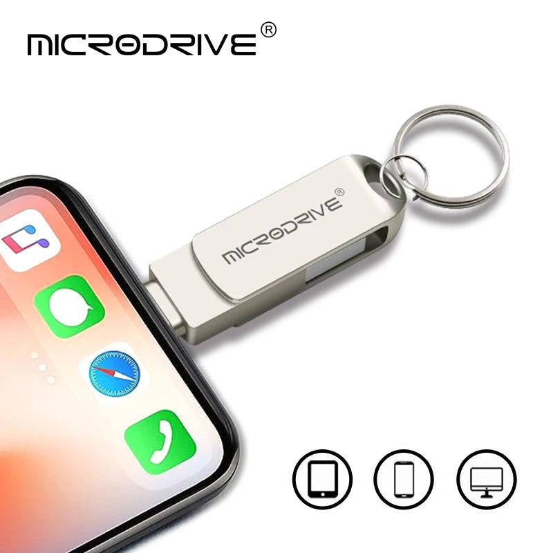 iPhone/iPad OTG Flash Drive – 32GB, 64GB, 128GB, 256GB Memory Stick, USB 3.0 Pen Drive, Mobile Micro USB