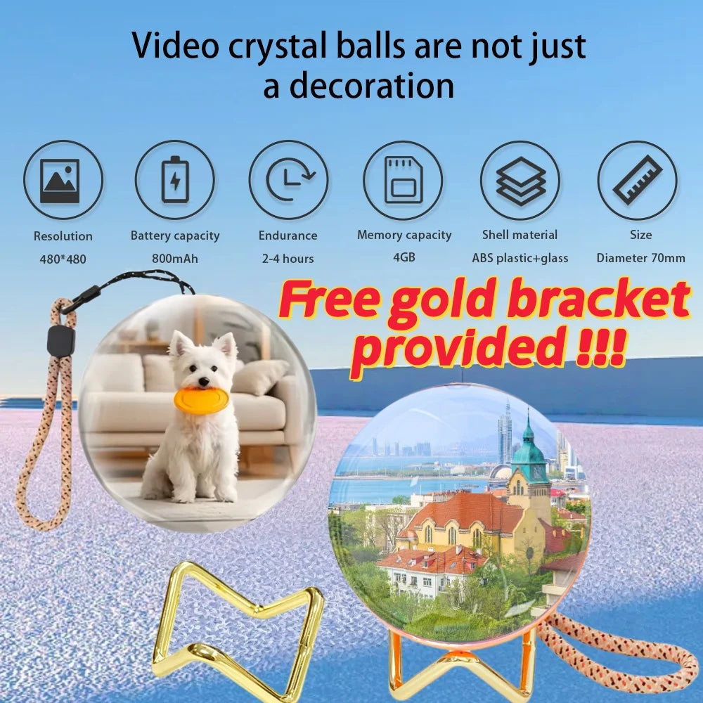 Customizable Video Glass Ball Lamp — DIY Spherical Pixel Display with Detachable Video & Sound Game Screen