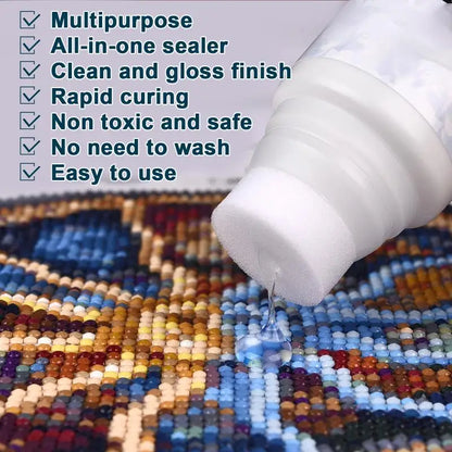120ML Diamond Painting Sealer – Adhesive & Puzzle Art Glue for Permanent Hold & Shine Effect