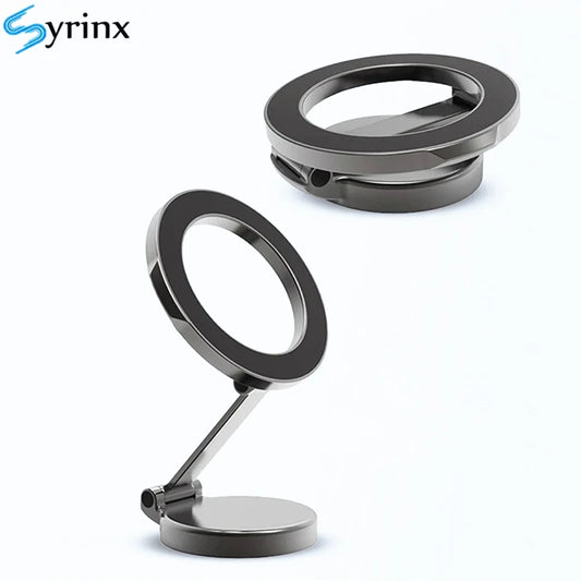 Car Magnetic Folding Phone Holder - 360° Rotation, Suction Cup Mount, Anti-Shake Bracket for Navigation