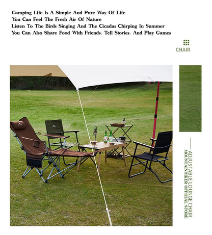 MOUNTAINHIKER 4-Speed Adjustable Folding Lounge Chair – Ultra-Light Portable Camping & Fishing Chair