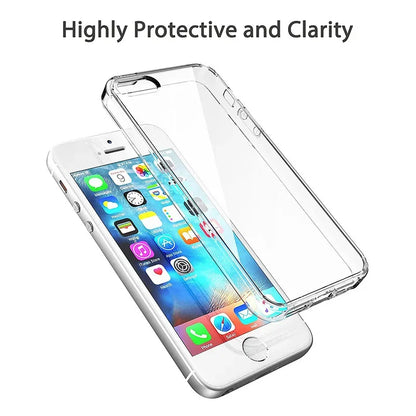 Clear TPU Silicone Case for iPhone SE 2020/2022, 6/6S/7/8/Plus, 5/5S | Soft Transparent Back Cover for Apple Devices