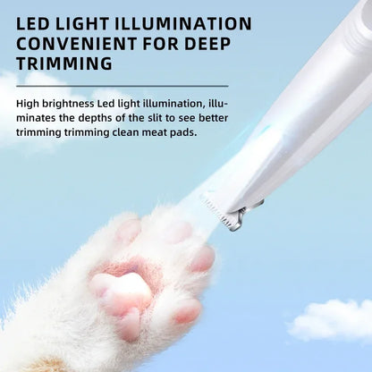 Type-C Dog Paw Trimmer - Waterproof Pet Hair Clippers with LED Light & Display, 18mm Wide Blade Grooming Tool
