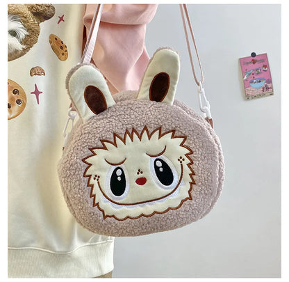 Labu Cartoon Crossbody Plush Bag – Kids Backpack & Shoulder Bag Doll Change Purse, Perfect Gift for Girls