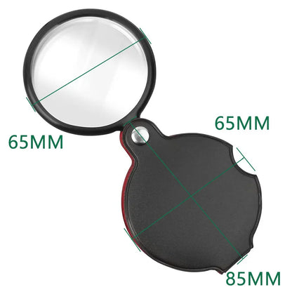 10X Folding Magnifier – Portable Handheld Loupe for Jewelry & Reading, Mini Pocket Lens for Elderly (50/60/70mm)