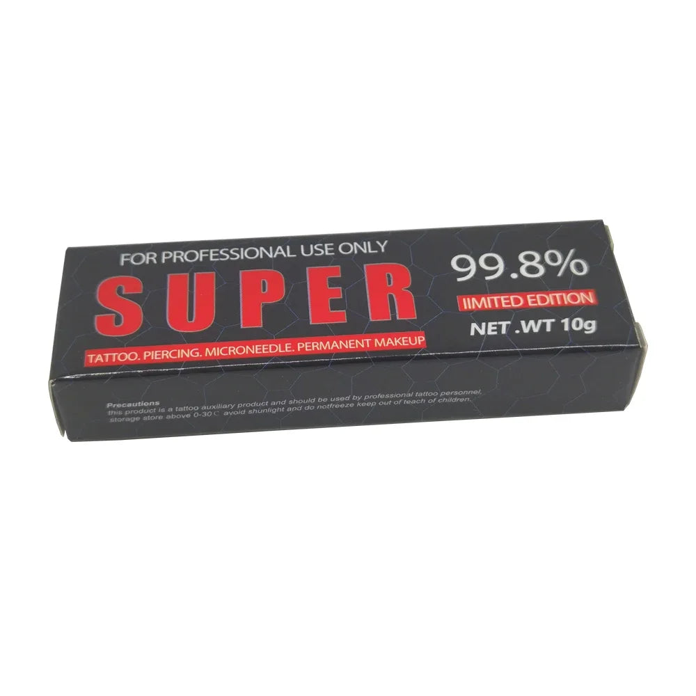 99.8% Black Super Tattoo Numbing Cream 10g – Microblading & Permanent Makeup Prep for Eyebrows & Lips