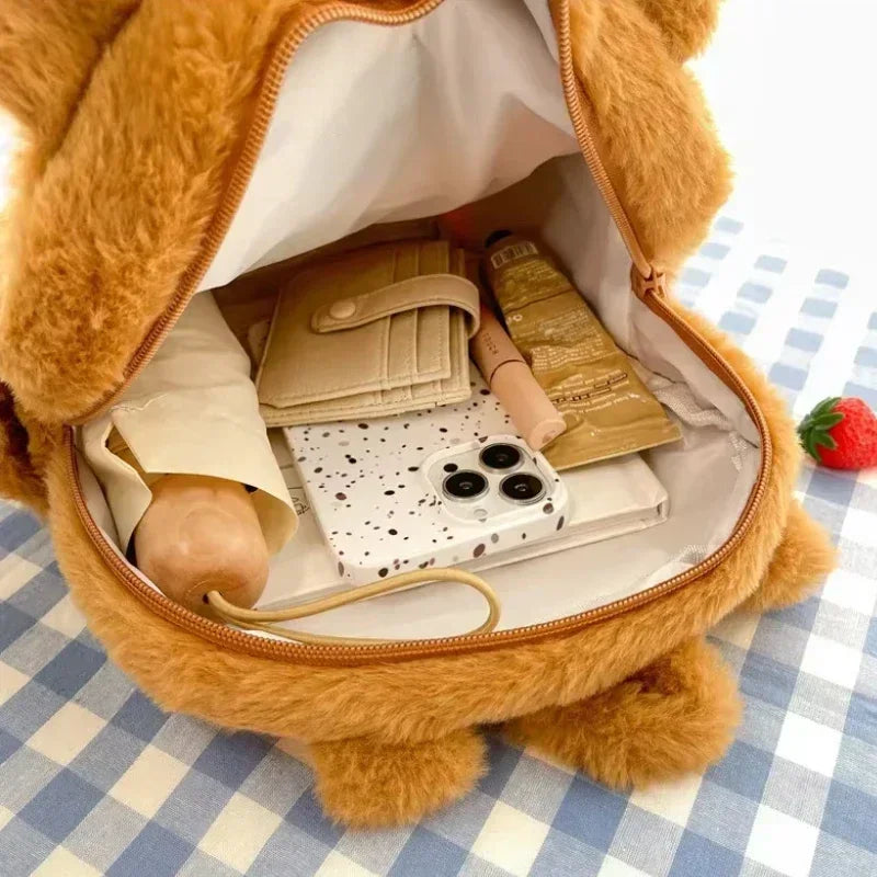 Capybara Plush School Bag – Large Capacity Casual Backpack for Students