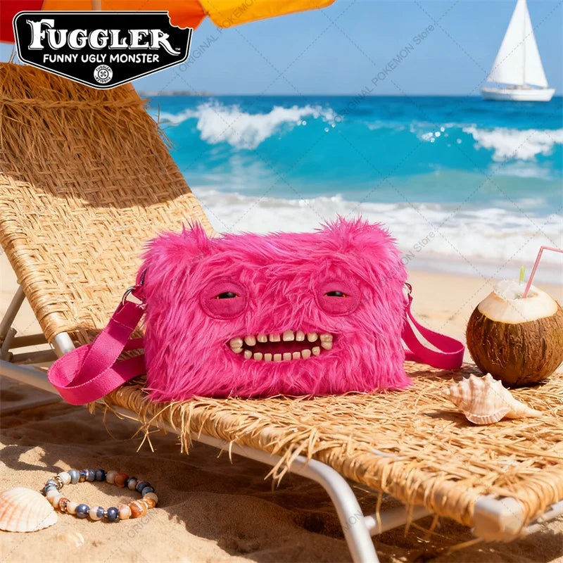 Original Fuggler Ugly Teeth Monster Plush Crossbody Bag – Kawaii Screech Mr. Buttons Shoulder Doll Gift