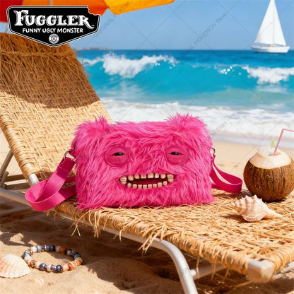 Original Fuggler Ugly Teeth Monster Plush Crossbody Bag – Kawaii Screech Mr. Buttons Shoulder Doll Gift