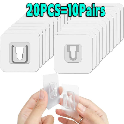 Double-Sided Transparent Suction Cup Wall Hooks – Strong Adhesive Hangers for Kitchen & Bathroom Storage