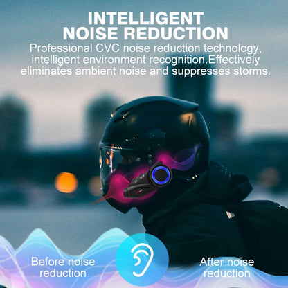 MAXTO M3 Motorcycle Helmet Bluetooth Headset — 1080P WiFi Video Recorder, Waterproof Intercom for 6 Riders, 1000m Range