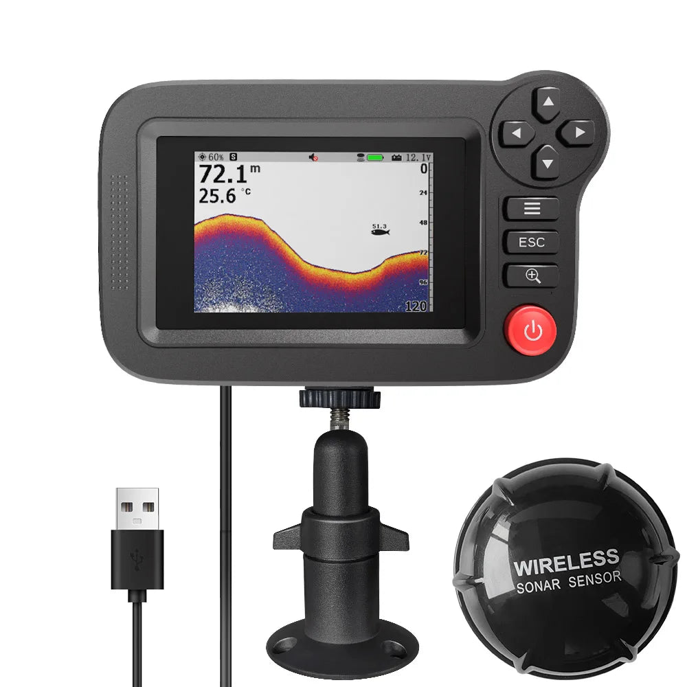 Smart Fish Finder – Portable Depth Finder for Recreational Fishing from Dock, Shore, or Bank