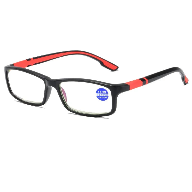 Sports Reading Glasses - Anti-Blue Light TR90 Frame Eyewear for Men & Women (+100 to +400)