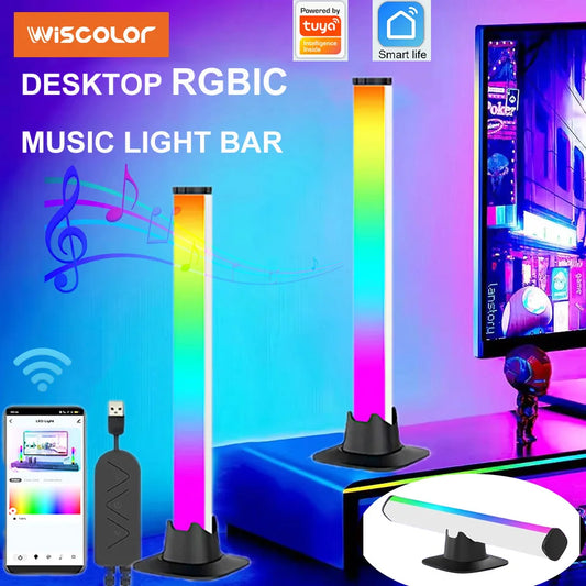 Music RGBIC Light Bar – APP-Controlled Desktop Strip with Rhythm Sync, USB Gaming & Bedroom TV Backlight Atmosphere Lamp