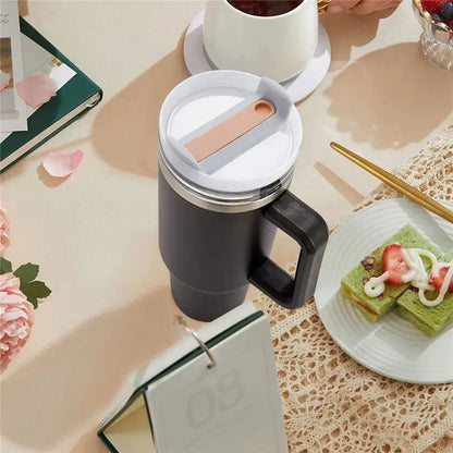 40oz Spill-Proof Tumbler Lid — Sealing Plastic Replacement for Stanley Quencher H2.0