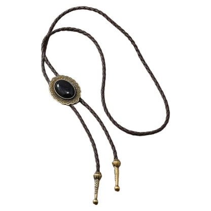 American Bolo Tie – Punk Vintage Metal Bird Stone Cowboy Hat Pendant, Western Necklace & Costume Accessories