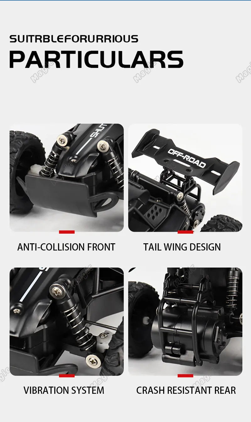 DK087 1:16 2WD Brushless High-Speed RC Drift Car – Off-Road Remote Control Truck with LED Lights, 20KM/H Racing Toy Model