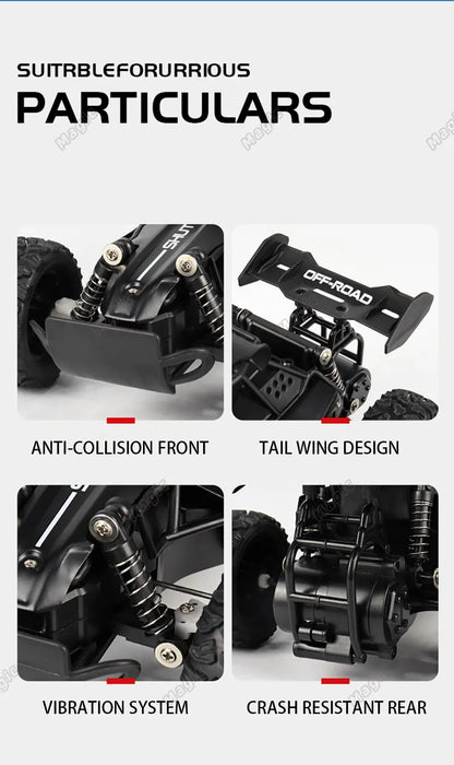 DK087 1:16 2WD Brushless High-Speed RC Drift Car – Off-Road Remote Control Truck with LED Lights, 20KM/H Racing Toy Model