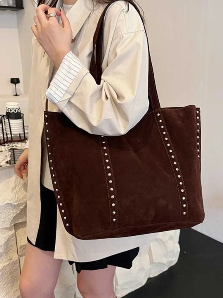 2025 Women’s Faux Suede Handbag – High-Quality, Versatile Large Capacity Shoulder Bag