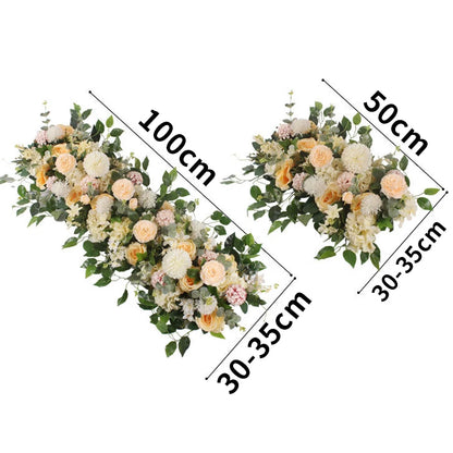 DIY Wedding Flower Wall Decoration - Silk Peonies Rose Artificial Floral Row Decor, Arch Backdrop, Arrangement Supplies ( 50/100cm )