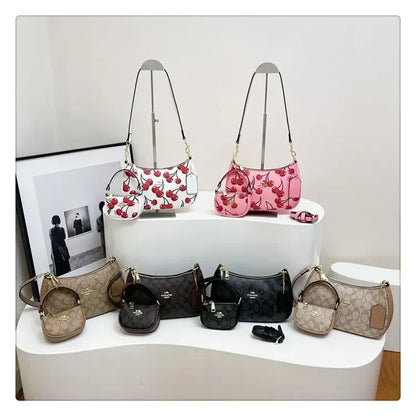 2025 Modern Vintage Cherry Crossbody Bag – Mahjong-Style Chain Shoulder & Underarm Bag, Women’s Light Luxury