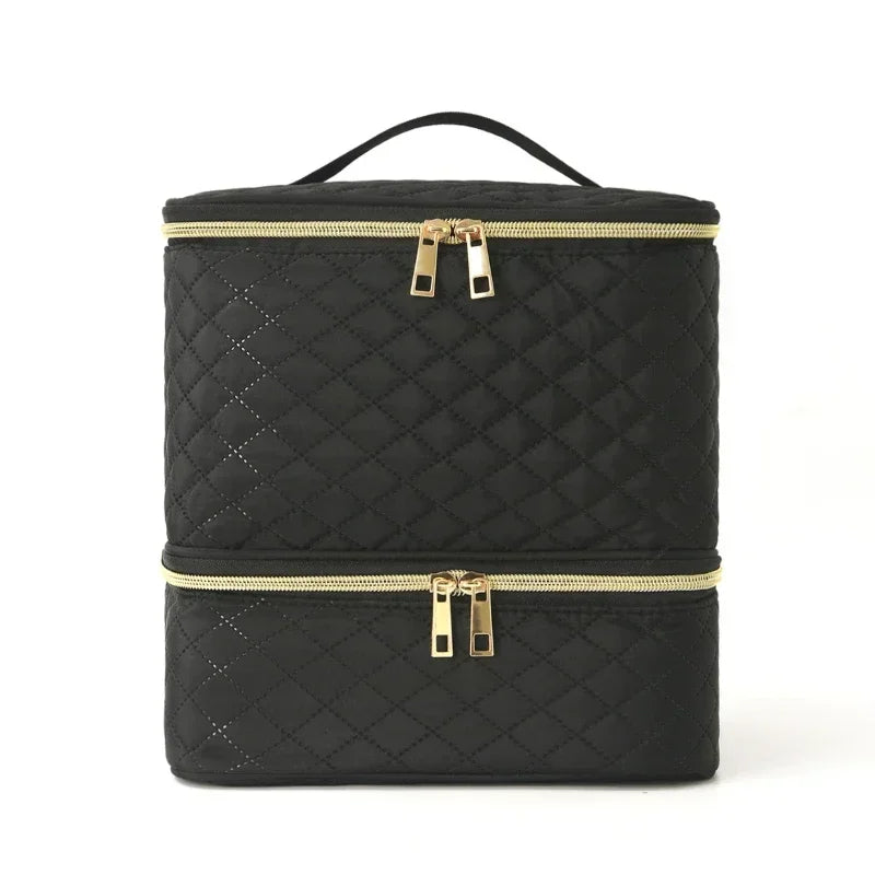 Nail Polish & Essential Oil Storage Bag – Portable Double-Layer Cosmetic Organizer with 30 Compartments